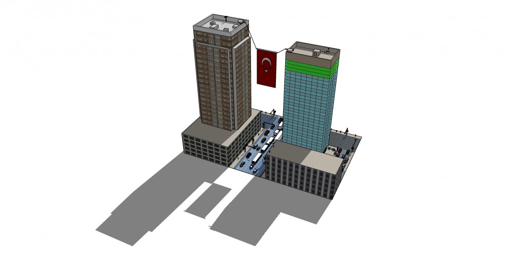 Binalar Kuleler Arası Otomatik Motorlu Bayrak Asma Çekme Askı Sistemi